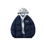 Темно-синий, синий с серым капюшоном