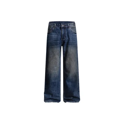 J.F.U Грязно-синие мужские джинсы