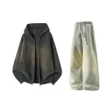 Чёрный + Желтый Грязь Джинсы с Флисовой Подкладкой