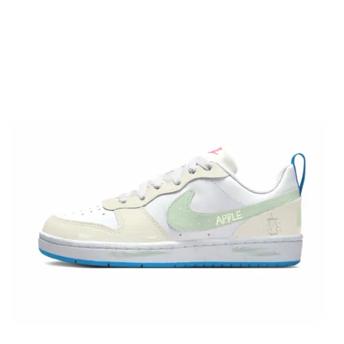 Nike Court Borough противоскользящие устойчивые к истиранию низкие детские скейтбординг белые зеленые подростковые