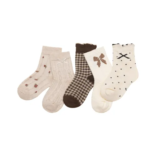 EBMINI 2025 Осенние носки 5 пар детские для детей 3-7 лет