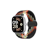 Z-Pattern Черный Радужный Круглый Магнитная Застежка Вязаная Ткань Ремешок + Серебряный Соединитель