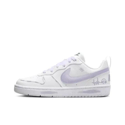 Nike Court Borough Low Топ Детские Скейтбординги Белый Фиолетовый Подростки