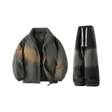 Темно-серый + черный джинсы с флисовой подкладкой