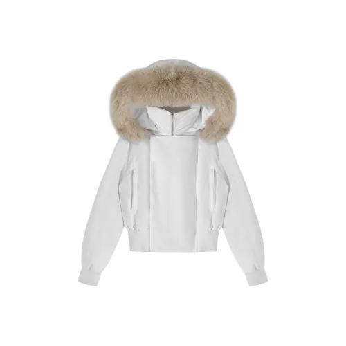 XIAOLIZI Экрю Унисекс Пуховики