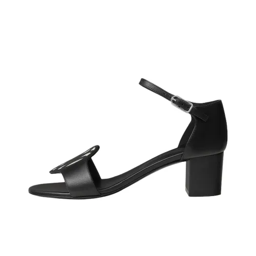 HERMES Marquis One Ремень Сандалии 5 см Женские Черные