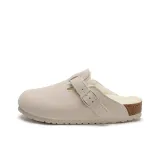 Экрю замша + белый мех