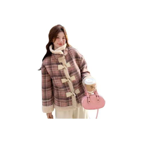 Langqing Клетчатый Женский Пуховик