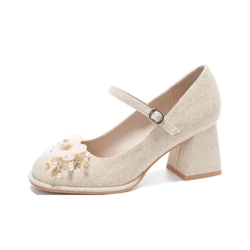 NTOZE Mary Jane Shoes Champagne Women's