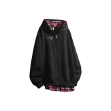 Чёрный Красный Клетка [Высококачественный Флис-На подкладке]