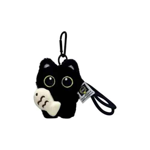 CHENGMI Рыбка Stirring Черный кот Украшение Плюшевый Брелок 8 см Высокий