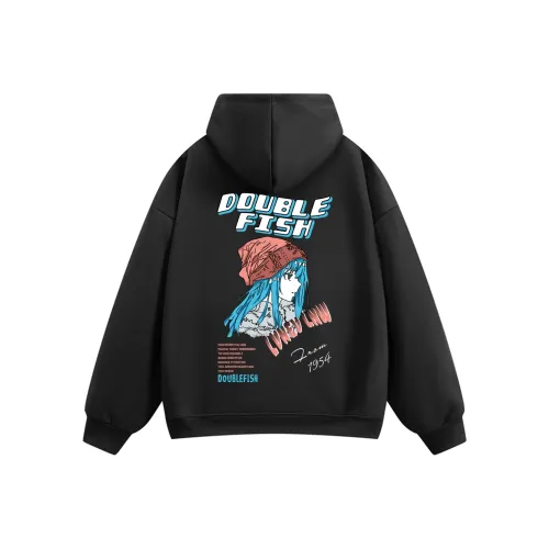DOUBLE FISH Черный Унисекс Свитшоты