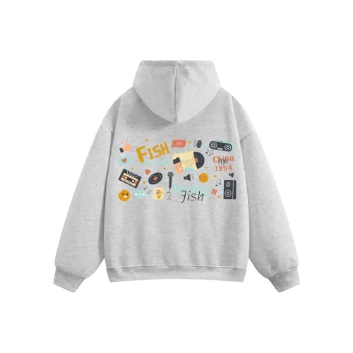 Двойная рыба Фотиния Серый Унисекс Свитшоты