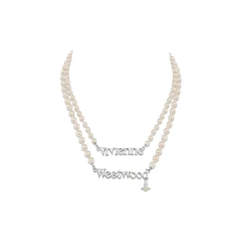 Vivienne Westwood Swarovski Стекло Перламутровый Браслеты из Латунь Женские Серебряные