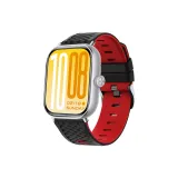 Чёрный Красный-Ромб Узор Двухцветный Кремниевый Ремешок + Серебряный Соединение