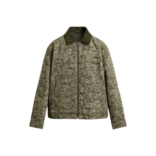 ZARA Зеленый Нюдовый Мужской Пуховик