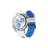 Белый, синий, ромб, узор, двухцветный, силиконовый ремешок