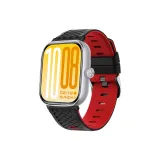 Чёрный Красный-Ромб Узор Двухцветный Кремниевый Ремешок + Чёрный Соединение