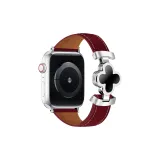 Бордовый с серебряной застежкой и черным цветочным узором