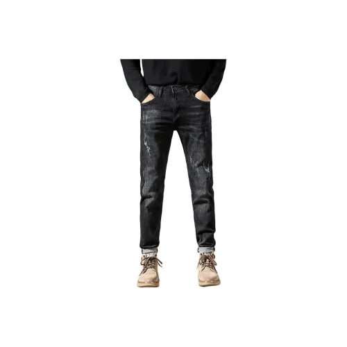 CHAOZHANGGUI Черный Серый Мужские Джинсы