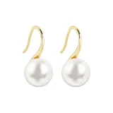 Белые имитационные серьги с жемчугом