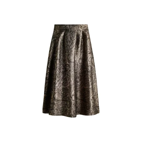 H M Темно-серый Золотой Женская Повседневная Длинная Юбка