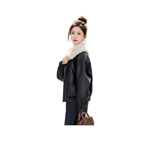 YIMENGYUAN Кожаная куртка женская