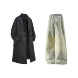 Серый + Желтый Грязь Джинсы с Флисовой Подкладкой