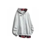 Фотиния Серый и Красный Клетка [Высококачественный Флис-На подкладке]