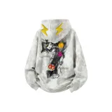 Белый Tie-Dye Гипсофила Улучшенный Утолщенный с Флисовой Подкладкой