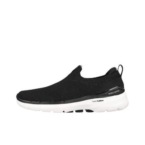 Skechers Go Walk 6 Амортизация Износостойкий Низкий Топ Повседневная Обувь Женская Черная