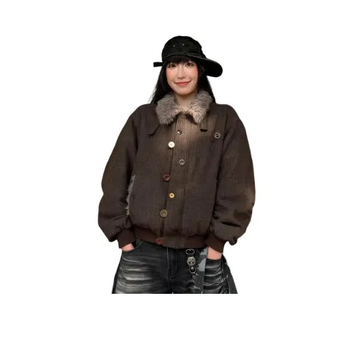 Langqing Холодный чай Коричневый Женские пуховики