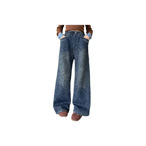 Giyu Леопардовый принт Джинсы Школьный возраст Джинсы