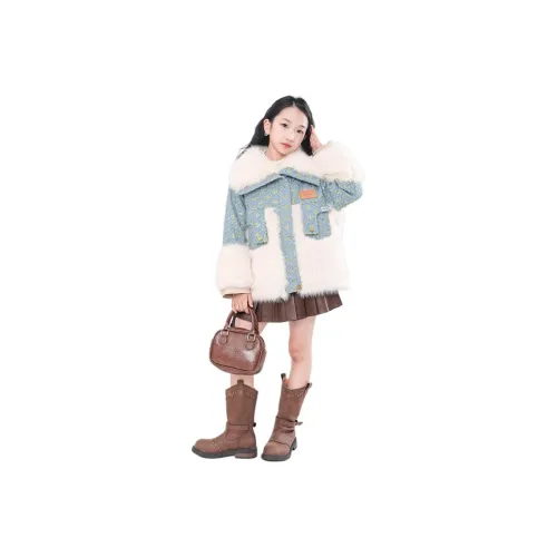 MAMIMAKA Синий Дошкольный Натуральный и Искусственный Мех