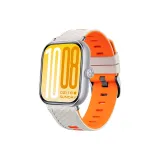 Starlight Orange Ромб Узор Двухцветный Кремниевый Ремешок + Серебряный Соединение