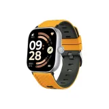 Жёлтый Серый-Ромб Узор Двухцветный Кремниевый Ремешок + Чёрный Соединение