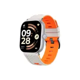 Starlight Orange Ромб Узор Двухцветный Кремниевый Ремешок + Серебряный Соединение