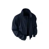 Темно-синий пуховый пиджак [улучшенный утепленный]