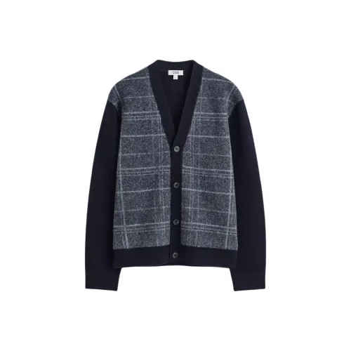 COS Морской синий Клетчатый Мужской Трикотаж