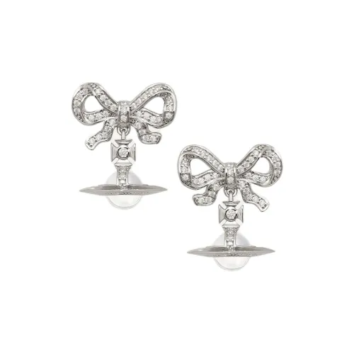 Серьги Vivienne Westwood Женские Серебряные Прозрачные