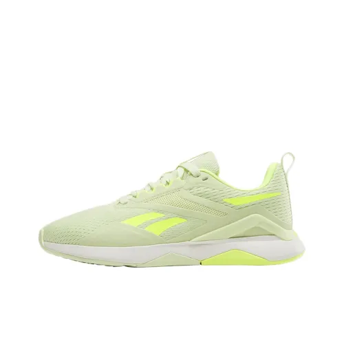 Reebok Nanofle Дышащие Низкие Кроссовки для Тренировок Женские Цианово-Желтые