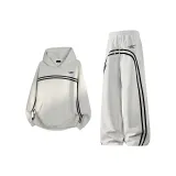 Комплект (Белый Серый Топ + Белый Серый Штаны)