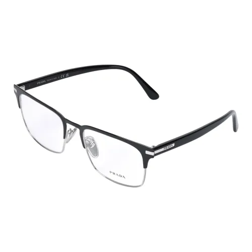 PRADA Сплав Прямоугольные Оправы для Очков Мужские Черные Серебряные