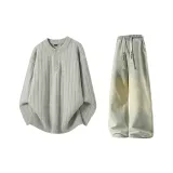 Светло-серые + желтые грязные джинсы с флисовой подкладкой