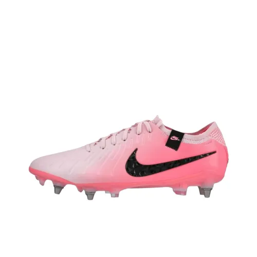 Nike Tiempo Legend 10 Slip-Resistant Abrasion-Resistant Футбольные бутсы Мужские Розовый Черный