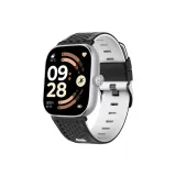 Черный Белый-Ромб Узор Двухцветный Силиконовый Ремешок + Черный Соединитель