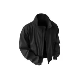 Черный хлопковый пуховик [улучшенный утеплённый]