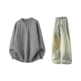 Тёмно-серые + жёлтые грязные джинсы с флисовой подкладкой