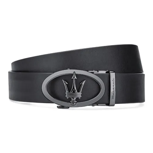 Maserati Ремни из коровьей кожи Мужской Черный Ширина 3,5 см