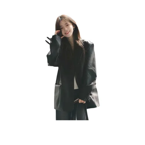 Amyway Черные Женские Кожаные Куртки